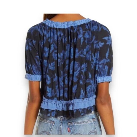 Free People Women’s Perfect Day Button Front Crop Top, size L - Picture 2 of 9